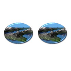 Mountain Landscape Rocky Rocks Geology Scenic Cufflinks (oval) by danenraven