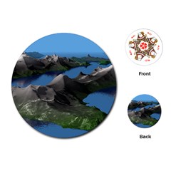 Mountain Landscape Rocky Rocks Geology Scenic Playing Cards Single Design (round) by danenraven