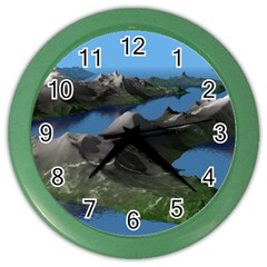 Mountain Landscape Rocky Rocks Geology Scenic Color Wall Clock by danenraven