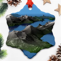 Mountain Landscape Rocky Rocks Geology Scenic Ornament (snowflake) by danenraven