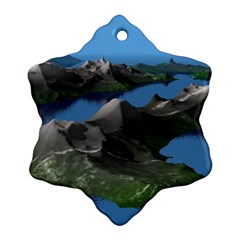 Mountain Landscape Rocky Rocks Geology Scenic Snowflake Ornament (two Sides) by danenraven