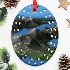 Mountain Landscape Rocky Rocks Geology Scenic Ornament (oval Filigree) by danenraven