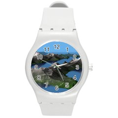 Mountain Landscape Rocky Rocks Geology Scenic Round Plastic Sport Watch (m) by danenraven