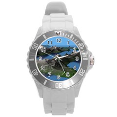 Mountain Landscape Rocky Rocks Geology Scenic Round Plastic Sport Watch (l) by danenraven