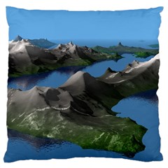 Mountain Landscape Rocky Rocks Geology Scenic Large Flano Cushion Case (one Side) by danenraven