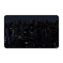 City Night Urban Downtown Science Tower Halo Magnet (rectangular) by danenraven