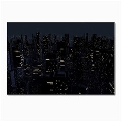 City Night Urban Downtown Science Tower Halo Postcard 4 x 6  (pkg Of 10) by danenraven