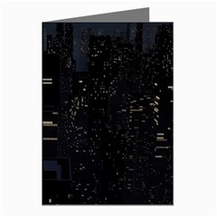 City Night Urban Downtown Science Tower Halo Greeting Cards (pkg Of 8) by danenraven