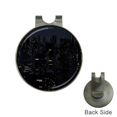 City Night Urban Downtown Science Tower Halo Hat Clips With Golf Markers by danenraven