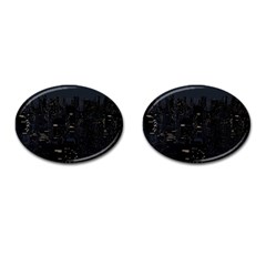 City Night Urban Downtown Science Tower Halo Cufflinks (oval) by danenraven