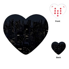 City Night Urban Downtown Science Tower Halo Playing Cards Single Design (heart) by danenraven