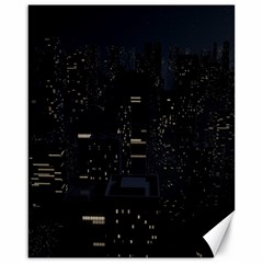 City Night Urban Downtown Science Tower Halo Canvas 16  X 20  by danenraven