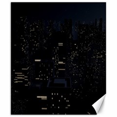 City Night Urban Downtown Science Tower Halo Canvas 20  X 24  by danenraven