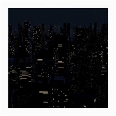 City Night Urban Downtown Science Tower Halo Medium Glasses Cloth by danenraven