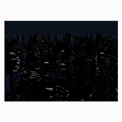 City Night Urban Downtown Science Tower Halo Large Glasses Cloth by danenraven