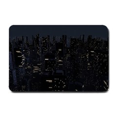 City Night Urban Downtown Science Tower Halo Small Doormat by danenraven