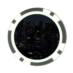 City Night Urban Downtown Science Tower Halo Poker Chip Card Guard (10 Pack) by danenraven