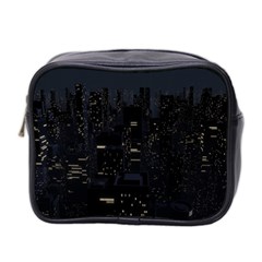 City Night Urban Downtown Science Tower Halo Mini Toiletries Bag (two Sides) by danenraven