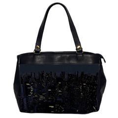 City Night Urban Downtown Science Tower Halo Oversize Office Handbag (2 Sides) by danenraven