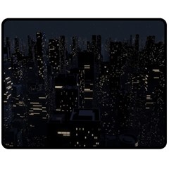 City Night Urban Downtown Science Tower Halo Fleece Blanket (medium)  by danenraven