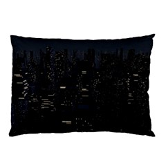 City Night Urban Downtown Science Tower Halo Pillow Case (two Sides) by danenraven