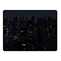 City Night Urban Downtown Science Tower Halo Double Sided Fleece Blanket (small)  by danenraven