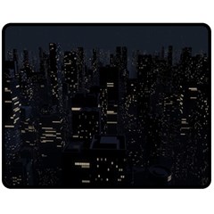 City Night Urban Downtown Science Tower Halo Double Sided Fleece Blanket (medium)  by danenraven