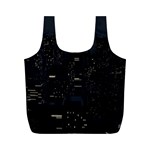 City Night Urban Downtown Science Tower Halo Full Print Recycle Bag (M) Back