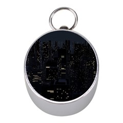 City Night Urban Downtown Science Tower Halo Mini Silver Compasses by danenraven