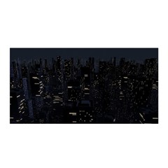 City Night Urban Downtown Science Tower Halo Satin Wrap 35  X 70  by danenraven