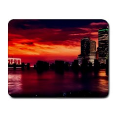 New York City Urban Skyline Harbor Bay Reflections Small Mousepad by danenraven