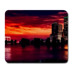 New York City Urban Skyline Harbor Bay Reflections Large Mousepad by danenraven