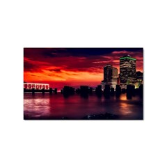 New York City Urban Skyline Harbor Bay Reflections Sticker (rectangular) by danenraven