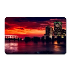 New York City Urban Skyline Harbor Bay Reflections Magnet (rectangular) by danenraven