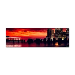 New York City Urban Skyline Harbor Bay Reflections Sticker Bumper (100 Pack) by danenraven