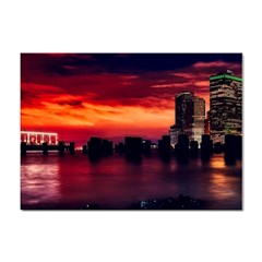 New York City Urban Skyline Harbor Bay Reflections Sticker A4 (10 Pack) by danenraven