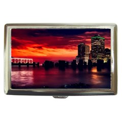 New York City Urban Skyline Harbor Bay Reflections Cigarette Money Case by danenraven