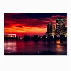 New York City Urban Skyline Harbor Bay Reflections Postcard 4 x 6  (pkg Of 10) by danenraven