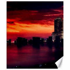 New York City Urban Skyline Harbor Bay Reflections Canvas 8  X 10  by danenraven