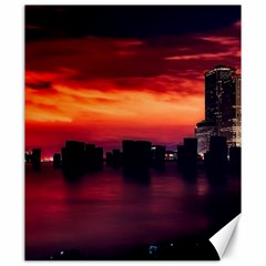 New York City Urban Skyline Harbor Bay Reflections Canvas 20  X 24  by danenraven