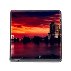 New York City Urban Skyline Harbor Bay Reflections Memory Card Reader (square 5 Slot) by danenraven