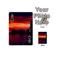 New York City Urban Skyline Harbor Bay Reflections Playing Cards 54 Designs (mini) by danenraven