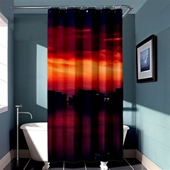 New York City Urban Skyline Harbor Bay Reflections Shower Curtain 36  X 72  (stall)  by danenraven