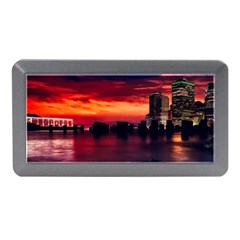 New York City Urban Skyline Harbor Bay Reflections Memory Card Reader (mini) by danenraven