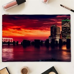 New York City Urban Skyline Harbor Bay Reflections Cosmetic Bag (xxl) by danenraven