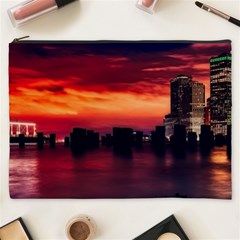 New York City Urban Skyline Harbor Bay Reflections Cosmetic Bag (xxxl) by danenraven