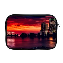 New York City Urban Skyline Harbor Bay Reflections Apple Macbook Pro 17  Zipper Case by danenraven