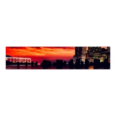 New York City Urban Skyline Harbor Bay Reflections Velvet Scrunchie by danenraven