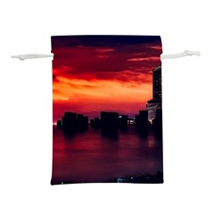 New York City Urban Skyline Harbor Bay Reflections Lightweight Drawstring Pouch (l) by danenraven