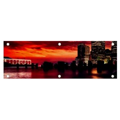 New York City Urban Skyline Harbor Bay Reflections Banner And Sign 6  X 2 